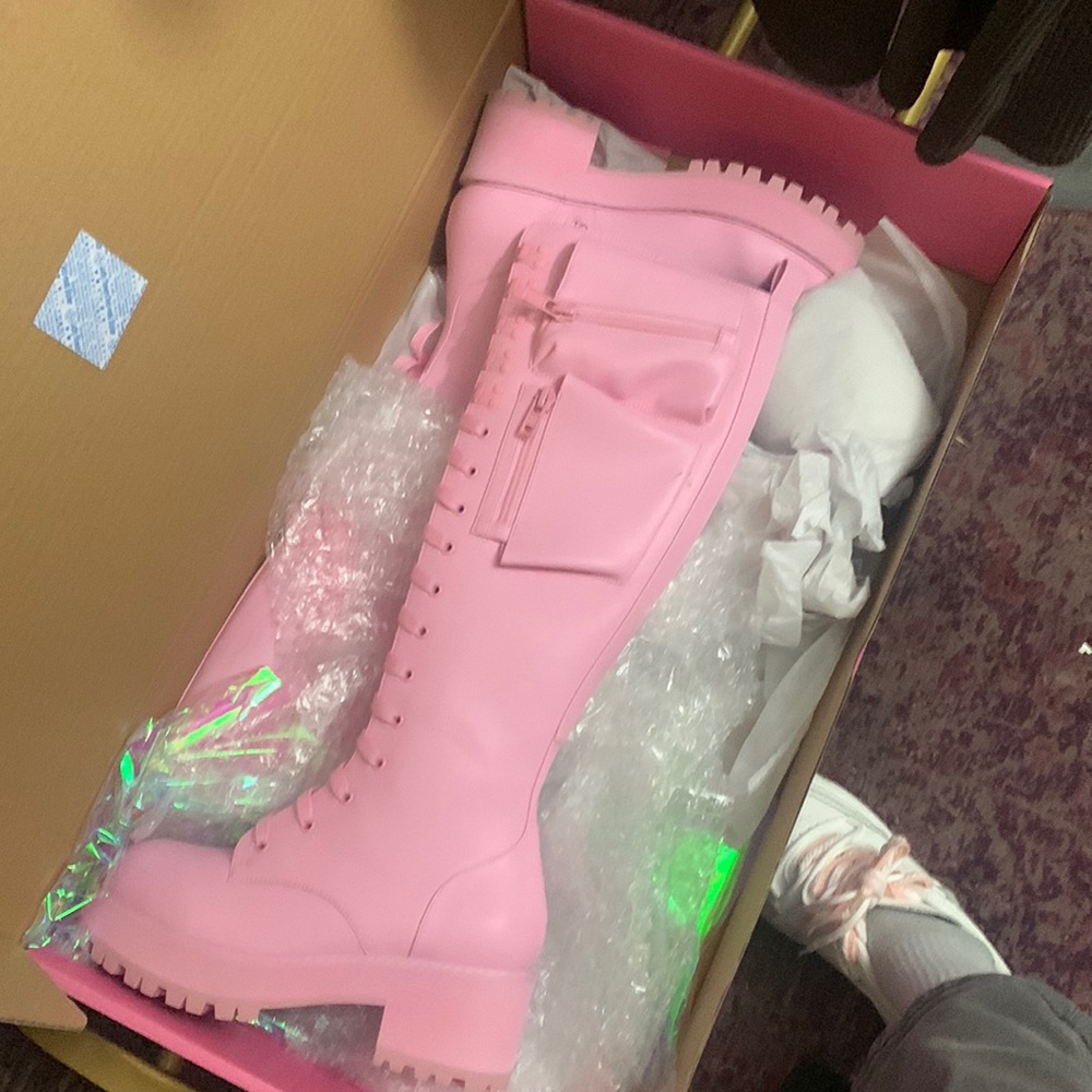 Pink rave boots